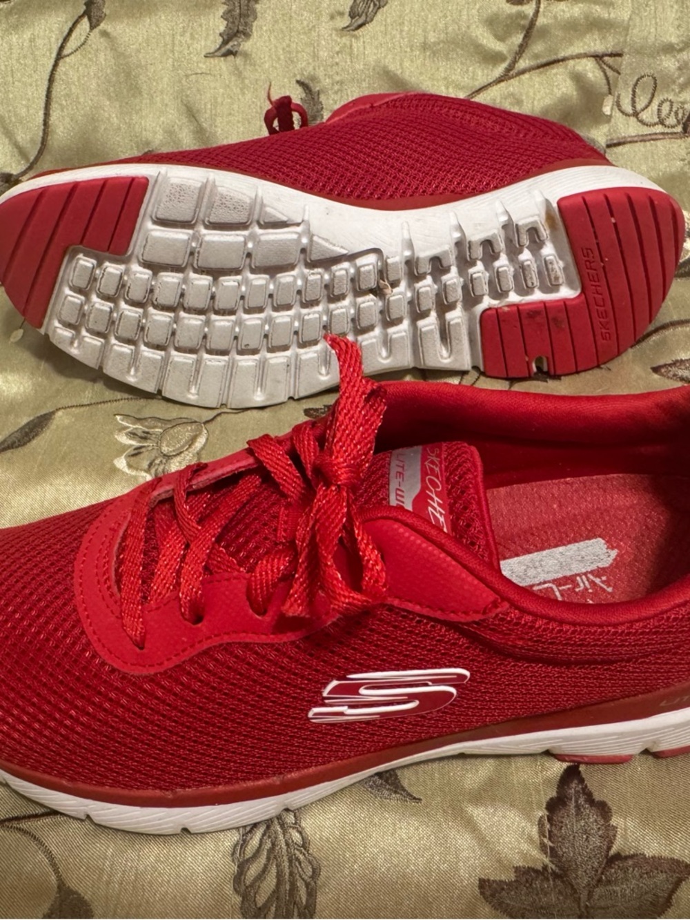 Skechers Red Mesh Athletic Lightweight Sneakers